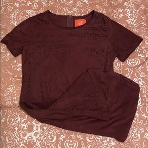 Burgundy C&V Chelsea & Violet Suede Dress Size S